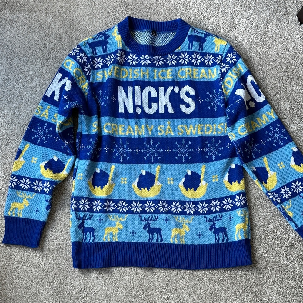 Nick’s Blue and Yellow Men's Sweater